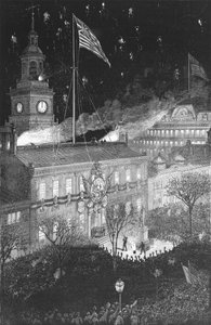 The Centennial Fourth Illumination of Independence Hall, 1876 by Schell and Hogan for Harper